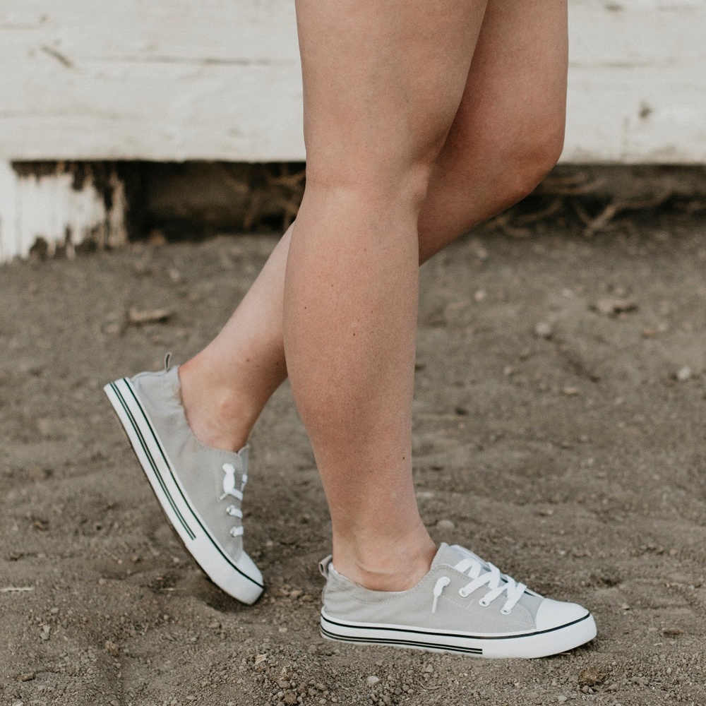 Grey Slip On Womens Tennis Shoes